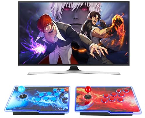 HHU Pandoras Box Arcade - Consola de juegos preinstalada con 60000 juegos, dos joysticks separados, máquina de juegos retro para proyector de TV y PC, soporta hasta 4 jugadores