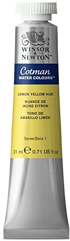 Winsor & Newton 0308346 Cotman Aquarellfarbe mit ausgezeichneter Transparenz, Farbkraft und Verarbeitungseigenschaften, Wasserfarbe 21ml Tube - Zitronengelb Farbton