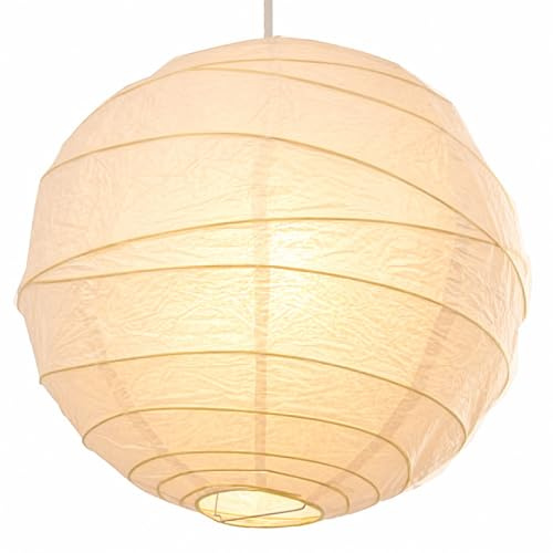 White Irregular Bamboo Paper Lanterns (24inch 60cm) - Ceiling Light Shade for Bedrooms, Living Room, Home