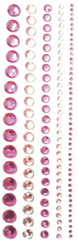 1 pochette de 140 strass autocollants - Rose