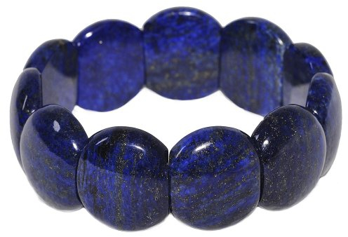 Armband Armschmuck aus Edelstein Lapis-Lazuli Lapislazuli blau glatt dehnbar stabil unisex