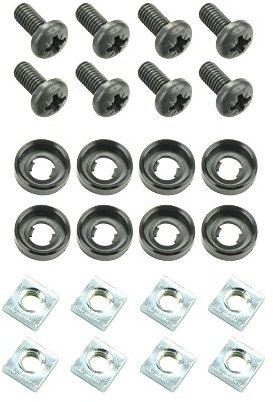 Adam Hall Hardware 5925 M8 - Befestigungssatz für zwei 19' Geräte mit Vierkantmuttern M6
