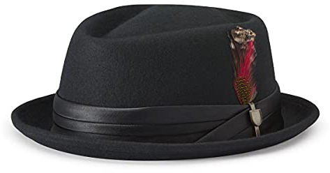 Brixton Headwear, STOUT PORK PIE, Black/Black, M, 00036, 00036-BKBLK