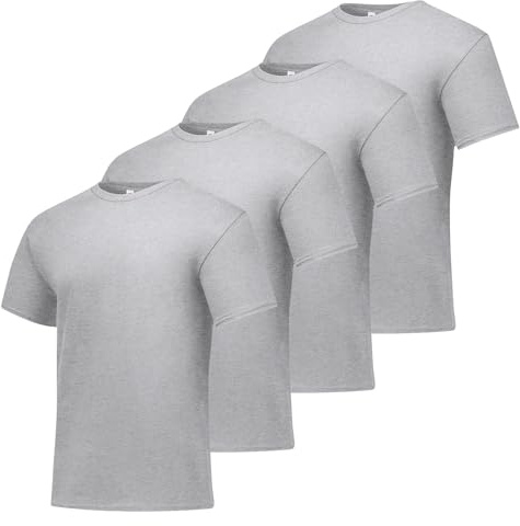 Hanes mens Essentials Short Sleeve T-shirt Value Pack (4-pack) athletic t shirts, Ash, 3X-Large US