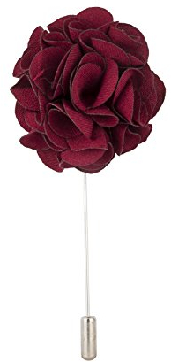 Knighthood Broche bordeaux en forme de bouquet de fleurs pour manteau, costume, cadeau de mariage, chemise, collier, accessoire pour homme