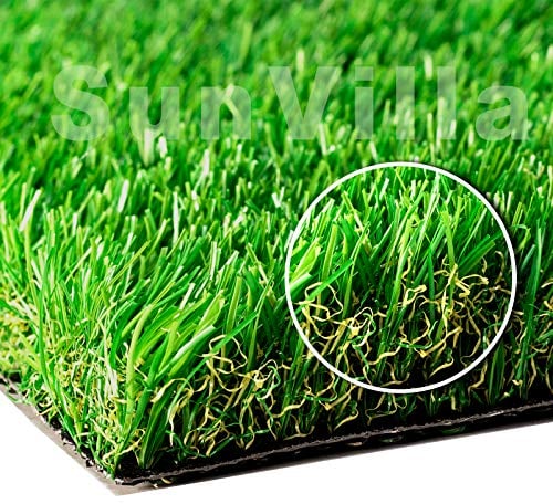 sunvilla-Realistische Kunstrasen/Turf 7 ft X 13 ft =91 square feet Green/ Olive Green / Yellow