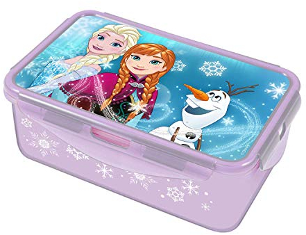 POS 28680 - Lunch to Go Clipdose mit Disney Frozen Motiv, circa 20,5 x 13,5 x 7 cm, 2 herausnehmbare Einsätze, auslaufsicher, Mikrowellen- und Spülmaschinengeeignet, gefrierfest, bpa- und phthalatfrei