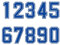 6.3 Tall Numbers 0-9 Iron On Heat Transfer for Football Baseball Jersey Sports T-Shirt Blue