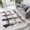 TAPISO Dream Teppich Modern Wohnzimmer Ecru Schwarz Creme Meliert Streifen Kariert Karo Kurzflor Schlafzimmer Küche Esszimmer ÖKOTEX 300 x 400 cm