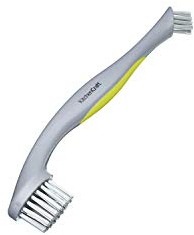 KitchenCraft 2-in-1 Scrubbing Brush with Handle, Plastic, Grey, 28 cm