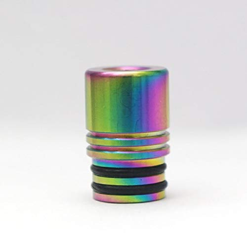 LITAO-EC, Metal Taste Type Vape Mouthpiece 510 Drip Tip per Sigaretta Elettronica 510 Thread RTA RTA Atomizzatore Fit Melo 3 Mini IJust S Etc, Niente Tabacco o nicotina (Colore : Rainbow)