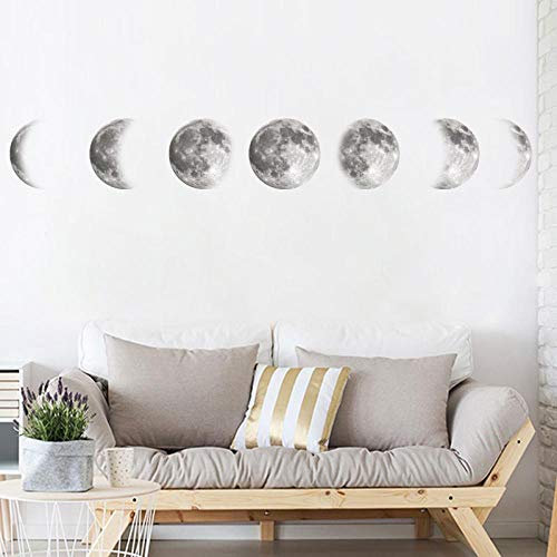 Adesivi Murali A Getto D'Inchiostro Colore Originale Luna Carta Da Parati Non Luminosa Adesivi Murali Luna Spazio Semplice Luna Dorata Mezzaluna 128 * 17,5 Cm