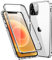Hülle für Apple iPhone 12 Hülle,Magnetische Adsorption Metallrahmen 360 Grad Full Body Handyhülle Vorne hinten Gehärtetes Glas Schutzhülle Einteiliges Ultra Dünn Flip Transparente Cover,Silber