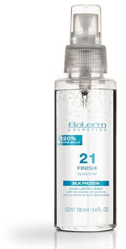 SALERM - Aufhellendes Haarspray – Salerm 21 Finish – 100 ml – mit Seidenproteinen – Aufhellender Abschluss – spendet Feuchtigkeit und verleiht dem Haar Glanz – Sofortiges Ergebnis – Wärmeschutz