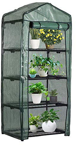 N/U Copertura per Serra da Giardino, Telo Imperabile per Mini Serra in Plastica con Cerniera per Pianta Fiore Erba da Balcone Terrazza Esterno Casa (Non Include Serra e scaffale) 160x70x50cm