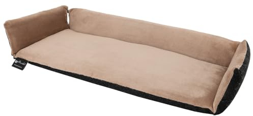 Petlando Katzen Fensterliege Fensterbank weich gepolstert, Oeko-TEX Standard 100, waschbar & rutschfest, WINDOWCHILLER Taupe mit Zugluftstopp, Katzenkissen wärmespeichernd, Katzenbett Fenster