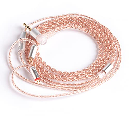 Yinyoo 0,78 mm 2 pines auriculares recable 3,5 mm macho KBEAR KBX4860 4 núcleos desmontable auriculares cable de repuesto NRA/C12/ARIA/KATO/etc. (micrófono de 2 polos de 3,5 mm)
