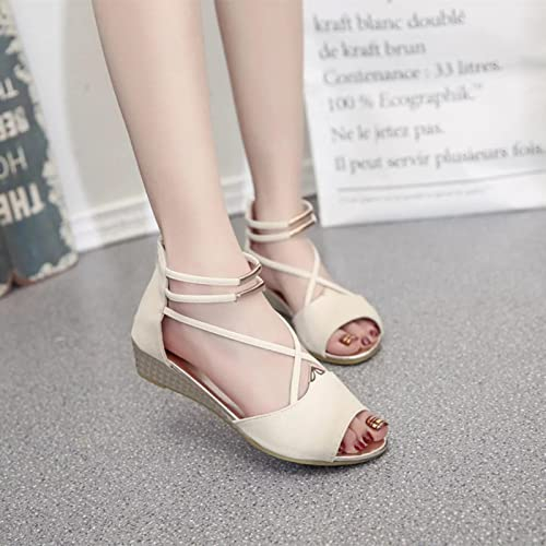 Ecoodisk Weibliche Schwarze Low -Heels Bequeme Frauen Keile Strand Sandalen Mode 2021 Neue Sommer Damen Freizeitschuhe für Mädchen rot