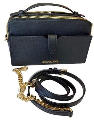 Michael Kors Borsa a tracolla media con doppia zip, nero