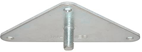 WAGNER Anschraubplatte DREIECK für TENO Möbelbein/Tischbein/Möbelfuß/Systemrohr - 110 x 140 x 25 mm, Gewinde M10 x 21 mm, mit TENO kombinierbar, Stahl verzinkt 3 mm - 12398401