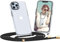 Dniodio Matte Handykette Hülle für iPhone 13 Pro Hülle mit Band Silikon Necklace(abnehmbar) Transparent Hülle mit Kordel zum Umhängen TPU Handy Schutzhülle(Schwarz)
