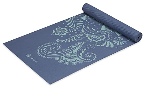 Gaiam Yogamatte, 5 mm dick, rutschfeste Trainingsmatte für alle Arten von Yoga, Pilates und Bodentraining, strukturierter Griff, gepolsterte Unterstützung, verschiedene Designs (61 x 172,7 cm lang),