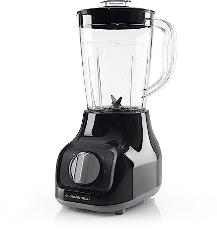 GOURMETmaxx Standmixer mit 4 Edelstahlklingen, 2 Geschwindigkeiten & Pulse-Funktion I Mixbehälter geeignet für die Spülmaschine & BPA-frei I Für Smoothies, Shakes, Cocktails & Dips [22.000 U/min]
