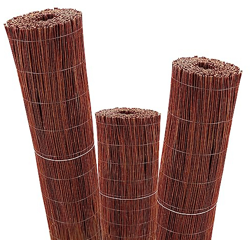 Aquagart Weidenmatte Sichtschutzmatte aus Weide verschiedene Höhen I Natürlicher Sichtschutz für Garten, Balkon & Terrasse I Weidenzaun mit Drahtumspannung I Sichtschutzzaun (20m x 80cm)