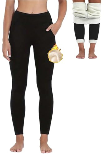 Merlvida Thermoleggins für Damen Verdickte Fleece Gefütterte Leggins High Waist Thermo Leggings Gefüttert Damen Winter Warme Strumpfhose Schlanke Hose Blickdicht Sportleggins Jogginghose Yogahose Lang