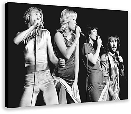 MURABE Pop Group ABBA 1 Leinwand-Poster, Wandkunst, Dekordruck, Bild, Gemälde für Wohnzimmer, Schlafzimmer, Dekoration, Rahmen-Stil, 60 x 90 cm