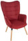 CLP Relaxsessel Garding I Komfortabler Polstersessel Mit Stoff-Bezug, Farbe:rot