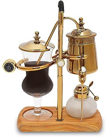 vinnyooc Cafeteras Sifón Cafetera Vacío Sifón Belga Cafetera Set Té Termo 4 Tazas Uso Hogar Set Oro