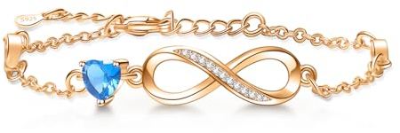 Tusuzik Geschenk für Frauen,Armband für Frauen 925 Sterling Silber Infinity Armbänder Schmuck mit Roségold Vergoldet für Frauen Ehefrau