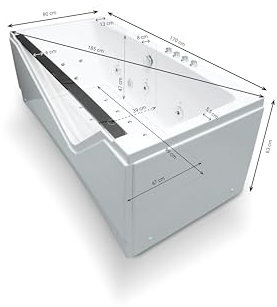 SPALINA Indra Wave - Vasca idromassaggio oblò L 170 x l 80 cm