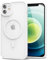 oakxco for iPhone 12/ iPhone 12 Pro Case Clear Magnetic Compatible with Magsafe, Thin Slim Transparent Non Yellowing, Hybrid Soft Silicone Bumper & Hard Plastic Protective Cover for Women, White
