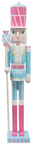 KI Store 120 cm Weihnachten Nussknacker Lebensgröße Groß XXL Holz Nussknacker Figur Weihnachtsdekoration (Candy Blau)