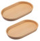 vandroop Mini Tablett Holz Kleines Serviertablett, Oval Deko holz Tablett 20x12cm, Servierteller Holztablett für Küchen-Set, Salz- und Pfefferstreuer, für Kaffee und Tee (Buchen Holz - 2 Stück)