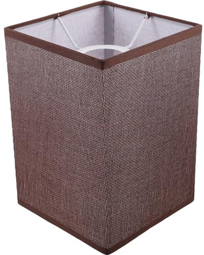 HOLIDYOYO Quadratischer Lampenschirm aus Stoff Ersatz-E27-Lampenschirm aus Stoff Clip-On-Lampenschirm für Tischwandlampe Stehleuchte