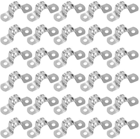 QIMEI-SHOP Morsetti per Tubi 16mm Morsetto per Tubi a U in Acciaio Inossidabile 304 Fascette Stringitubo per Tubo dell'acqua Tubo del Gas 30 Pezzi