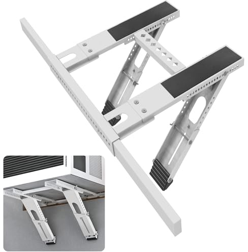 Soporte universal para aire acondicionado de ventana, sin taladrar, soporte de ventana de CA resistente soporta hasta 200 libras para unidades de CA de 5,000 a 24,000 BTU, se adapta a ventanas
