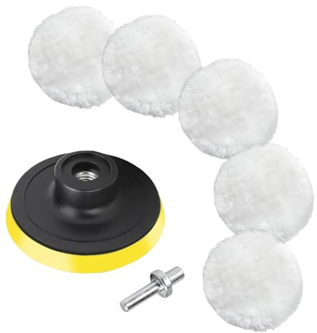 7 Piece Set Polishing Pads, Polishing Pads For Drill, Car Polishing Kit, 4 Inch Car Polishing Pads For Drill, Wool Car Polishing Pads, Drill Buffer Attachment With M10 Drill Adapter & Back Pad