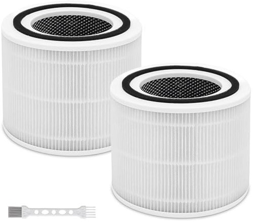 Laukowind 2-Pack Core 300 Air Purifier Filters Compatible with Levoit Core 300 Core 300s Core 300-RF,3 in 1 H13 HEPA Activated Carbon, Removes up to 99.98% of Dust, Allergens, Smoke, White