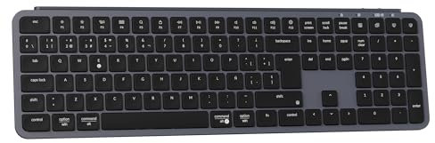 Keychron B6 Pro Teclado Inalámbrico Delgado de Tamaño Completo con Personalización ZMK, Bluetooth/2,4 GHz/con Cable, Ligero, Hasta 1200 Horas de Duración de La Batería, para Mac/Windows- Gris Espacial