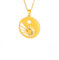 Halskette Ketten Schmuck Herren Frauen Anhänger Necklace Halskette Mit Fibonacci-Spiralsymbol Und Goldenem Schnitt, Kreisförmiger Anhänger, Yin-Yang-Symbol, Halskette Für Herren, Goldfarbe