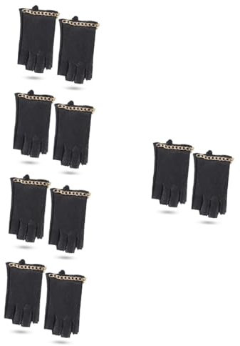 SOIMISS 5paare Fingerlose Steampunk-handschuhe Für Damen Elegante Pu-mitten Mit Metallakzenten Für Cosplay Halloween Und Partys Halbfinger-design