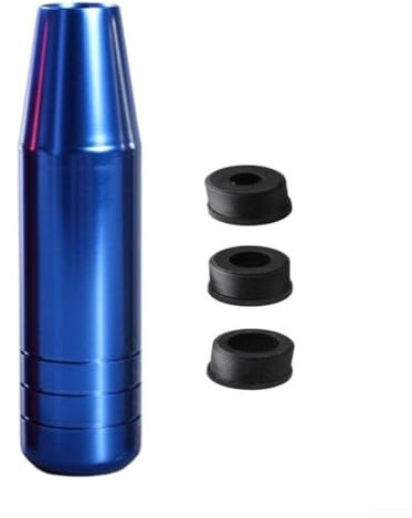 Auto-Schaltknauf, modifizierter Renn-Schalthebel, Aluminiumlegierung, Metall-Schalthebel, 8,5 cm, 5/6-Gang-Schaltung, mit 3 Adaptern für die meisten Fahrzeuge (blau)