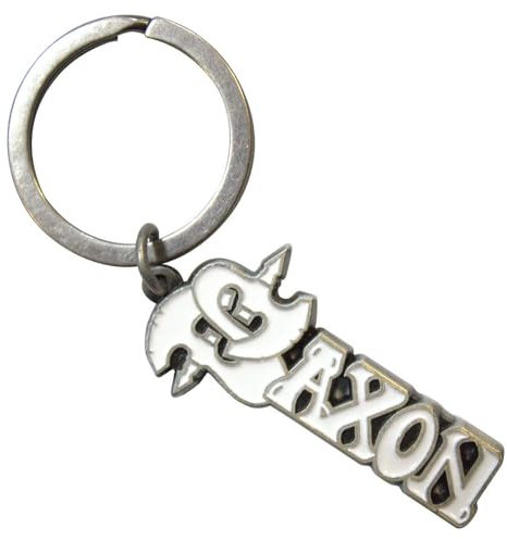 Rock Off officially licensed products Saxon Weiß Band Logo Schlüsselring Keychain One Size