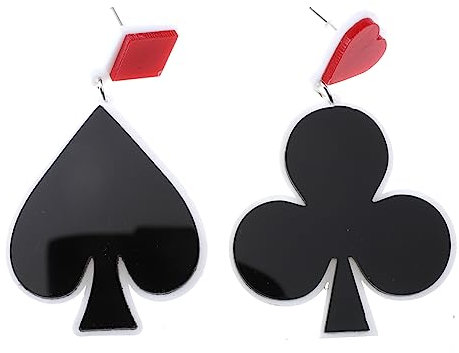 VALICLUD Ohrringe Spielkarten 1 Paar Damen Spielkarten Ohrringe Modisches Ohrzubehör Aus Acryl Trendige Accessoires Für Frauen Stilvolle Ohrstecker Für Poker Und Kartenspiel Liebhaber
