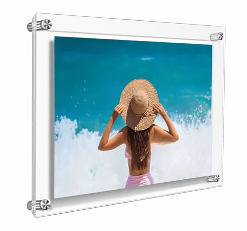 TUKA-i-AKUT Acrílico Marco de Documentos para A5 Cartele, Montaje en Pared, Doble Panel Transparente, Marco de Exhibiciónde Escritorio para Fotos Pósteres Folletos Certificados, TKD9402-A5-1x