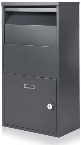 Boite aux Lettres la Poste Boite au Lettre Colis Boîte aux Lettres et a Colis Avec Fente de Lettres, Boîte a Colis for Lettres et Colis Avec 2 Clés(Black)